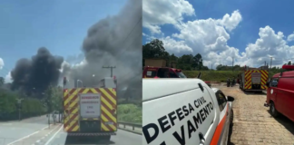 Incêndio atinge galpão da Elekeiroz, em Várzea Paulista