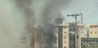 Incêndio atinge vegetação e rede elétrica na Hermenegildo Tonoli, em Jundiaí, e assusta motoristas