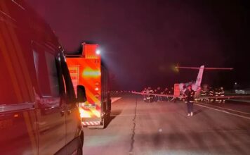 Jato particular faz pouso de emergência no aeroporto de Jundiaí após pneu furado