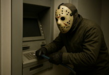 Criminoso fantasiado com máscara de Jason tenta arrombar caixa eletrônico da Caixa em Jarinu