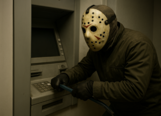 Criminoso fantasiado com máscara de Jason tenta arrombar caixa eletrônico da Caixa em Jarinu