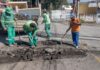 Equipe de Serviços Urbanos realiza obra de canaleta no bairro Santa Catarina, em Campo Limpo Paulista